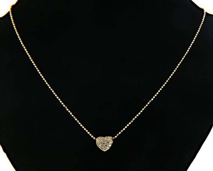 18kt Pave Diamond Heart Necklace