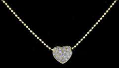 18kt Pave Diamond Heart Necklace