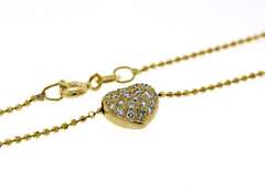 18kt Pave Diamond Heart Necklace