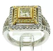 Trendy 18kt Princess Cut 1.30cts Diamond Ring