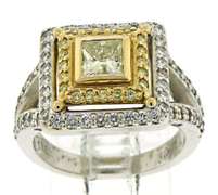 Trendy 18kt Princess Cut 1.30cts Diamond Ring