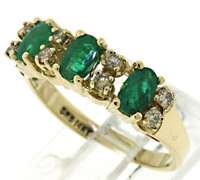 Lovely 14kt YG Emerald and Diamond Ring