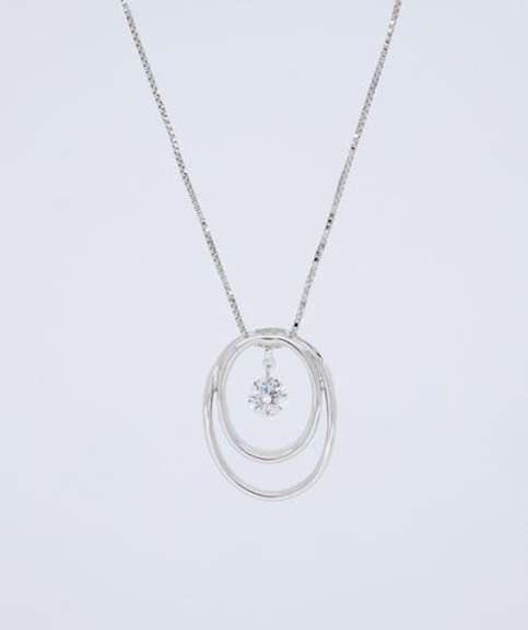 Dancing Diamond Necklace in 14K White Gold
