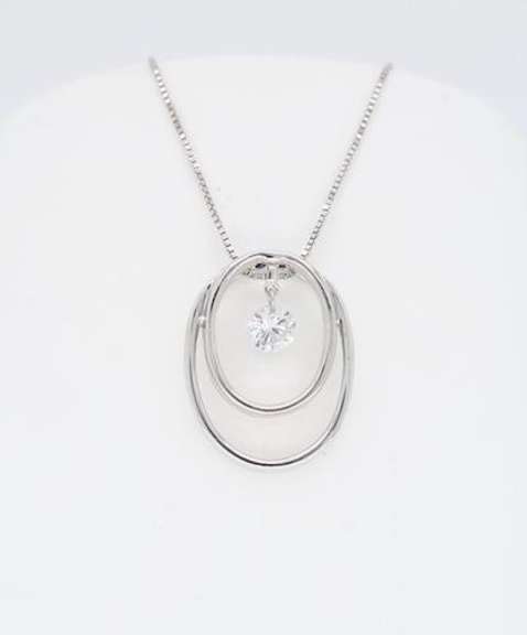 Dancing Diamond Necklace in 14K White Gold