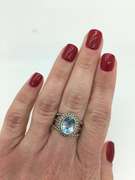 Sterling Silver Blue Topaz Cocktail Ring