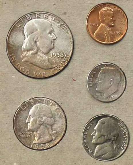 Last Year 1958 Double US Mint Set With Envelope