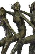 Large Five Chiparus Dancer Art Nouveau Marble Bronze