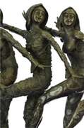 Large Five Chiparus Dancer Art Nouveau Marble Bronze