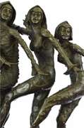 Large Five Chiparus Dancer Art Nouveau Marble Bronze