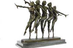 Large Five Chiparus Dancer Art Nouveau Marble Bronze