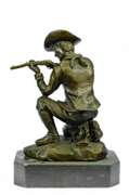 Western Cowboy w/Gun Bullet Rifle Shooting Range Bronze