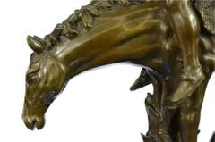 Indian on Horse a Tribute to Remington Bronze Sculpture