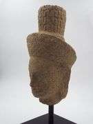 Antique Sandstone Cambodian Deity Head Statue