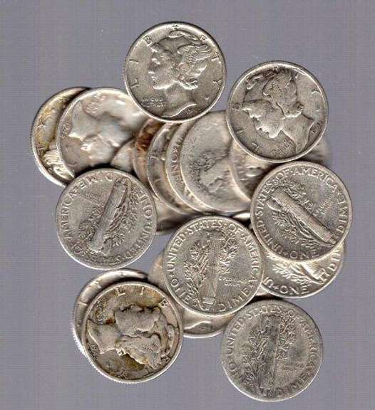 Half Roll of 20 Silver Mercury Dimes