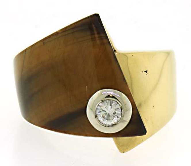 Tiger's Eye and Diamond Ring