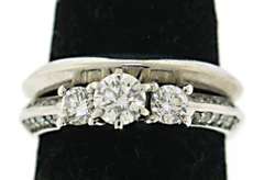 Beautiful 3 Stone Knife Bridal Set