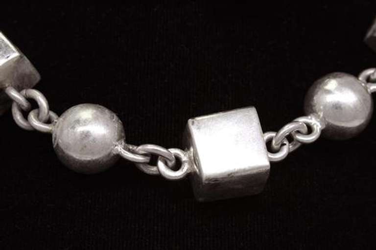 Large & Heavy Cube and Circle Bead Necklace