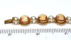 Carnelian Cameo Link Bracelet in Vermeil, 7in