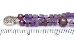 Double Strand Amethyst Bead Bracelet, 8in
