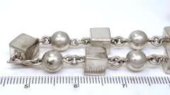 Large & Heavy Cube and Circle Bead Necklace