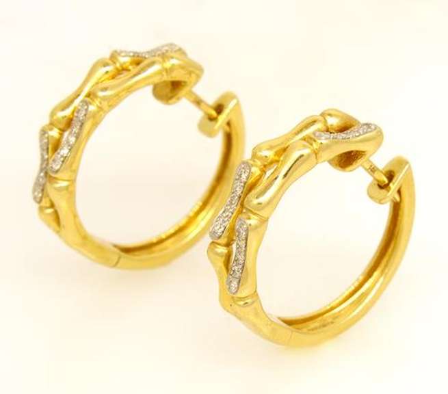 Unique Gold Hoop Earrings with Diamonds