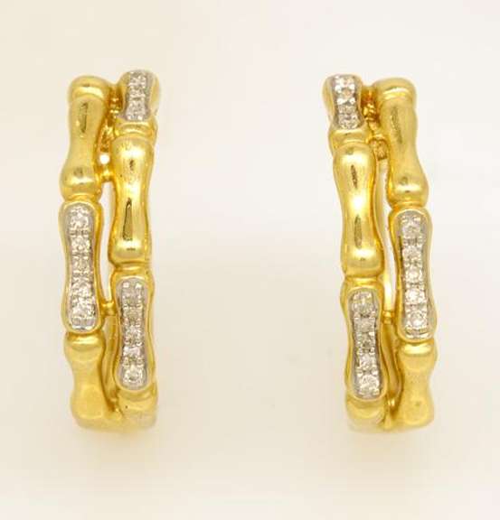 Unique Gold Hoop Earrings with Diamonds