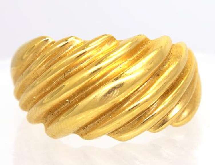 Gold Dome Ring, Size 6.75
