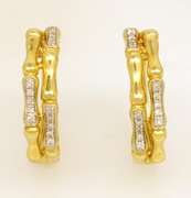 Unique Gold Hoop Earrings with Diamonds