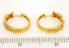 Unique Gold Hoop Earrings with Diamonds