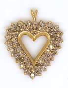 Stunning Diamond Heart Pendant in Gold