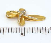 Gold Twist Cross Pendant with Diamonds