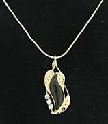 Set of Black Onyx with Diamond Necklace and Earrings