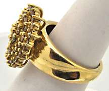 LADIES 10 KT YELLOW GOLD 2..00 CARAT DIAMOND CLUSTER.