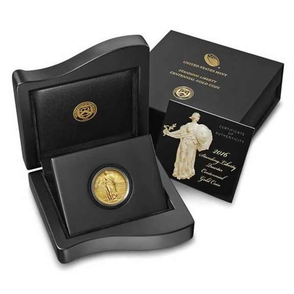 2016-W 1/4 oz Gold Standing Liberty Quarter Coin