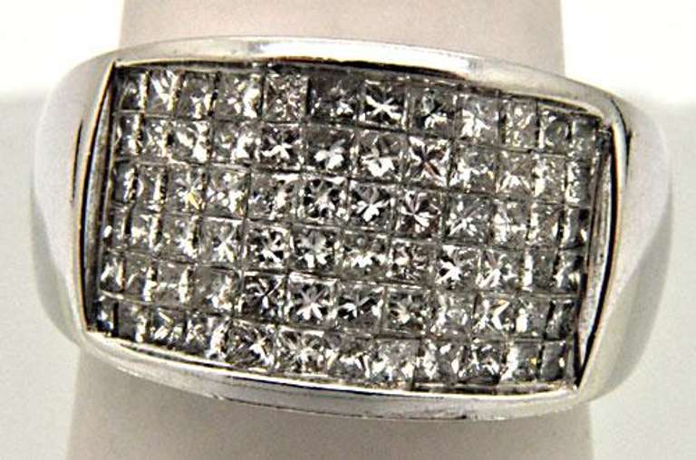 14 KT WHITE GOLD WIDE DIAMOND BAND. 1.50 carat tw.