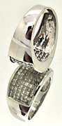 14 KT WHITE GOLD WIDE DIAMOND BAND. 1.50 carat tw.