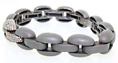 Sterling Silver Diamond Link Bracelet