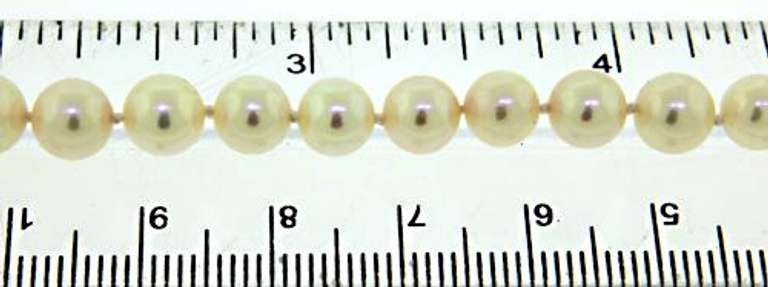 Very Fine Peach 6mm Pearl Necklace with 14kt Yellow Gold Clasp