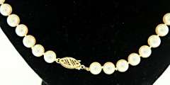 Very Fine Peach 6mm Pearl Necklace with 14kt Yellow Gold Clasp