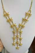 Unique 18.0 CT Yellow Sapphire & Solid Yellow Gold Necklace