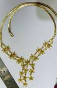 Unique 18.0 CT Yellow Sapphire & Solid Yellow Gold Necklace