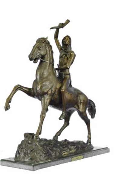 Scalp Bronze Sculpture Statue Art Nouveau Figure Marble