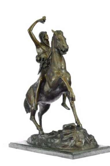 Scalp Bronze Sculpture Statue Art Nouveau Figure Marble