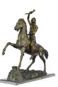 Scalp Bronze Sculpture Statue Art Nouveau Figure Marble