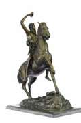 Scalp Bronze Sculpture Statue Art Nouveau Figure Marble