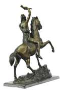 Scalp Bronze Sculpture Statue Art Nouveau Figure Marble