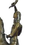 Scalp Bronze Sculpture Statue Art Nouveau Figure Marble