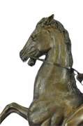 Scalp Bronze Sculpture Statue Art Nouveau Figure Marble