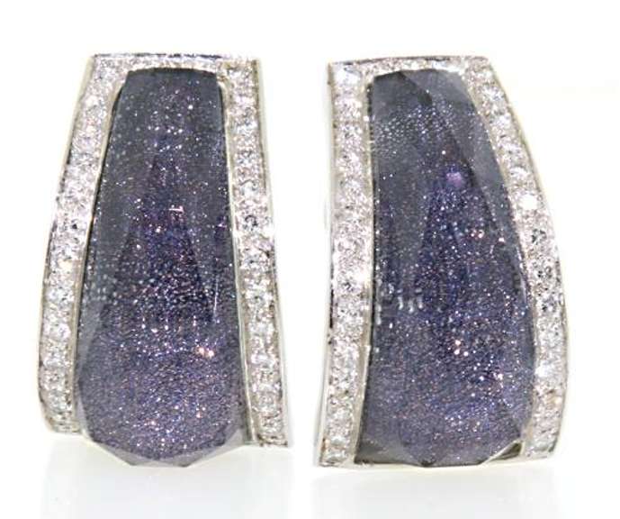 Designer 18K Crystal Haze Earrings with Diamonds