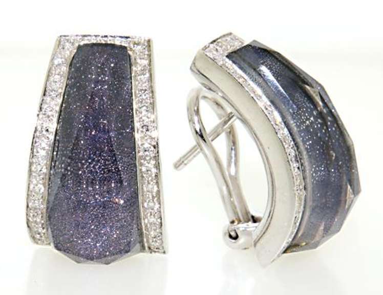Designer 18K Crystal Haze Earrings with Diamonds
